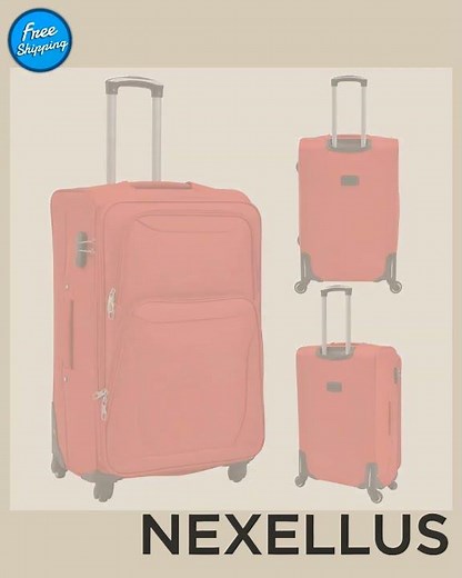 vidaXL 3 Piece Soft Case Trolley Set Red