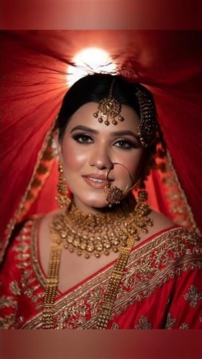 Beautiful Bridal Makeup Look 👰‍♀️✨ | Traditional Bengali Bride Jewelry & Makeup #shorts