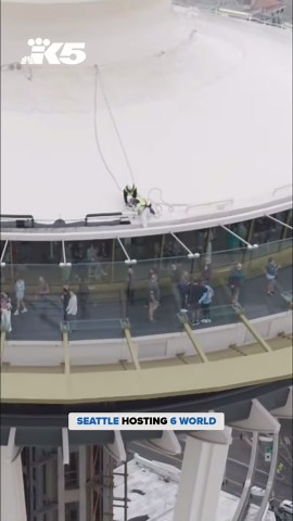 Space Needle transformed into giant soccer ball ahead of FIFA World Cup 2026