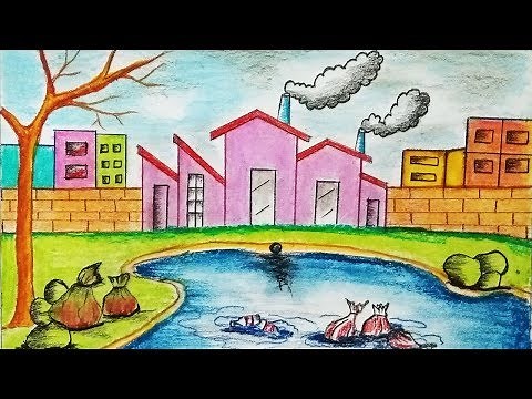How to draw environment pollution step by step (very easy)