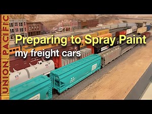 Preparing to Spray Paint My Freight Cars