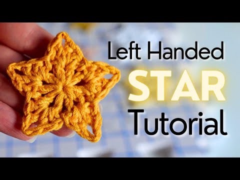 LEFT HANDED How to Crochet a Star for BEGINNERS ⭐️