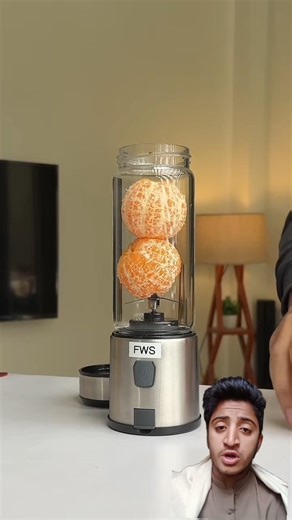orange in portable blender machine