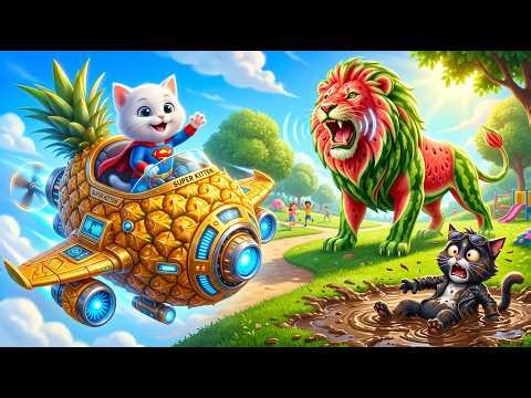Super Dad & Kitten Build Magical Fruit Cars! 🍍🚗 Funny Cat Cartoon Story #cat #catlovers #story