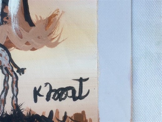 k- Boat Art | This painting depicts a serene African savannah scene at sunset. A line of giraffes moves gracefully across the foreground, their patterned... | Instagram