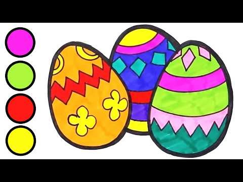 Easter Eggs Drawing For Kids🥚 | Easter Special | Drawing and Coloring | Chiki Art Hindi