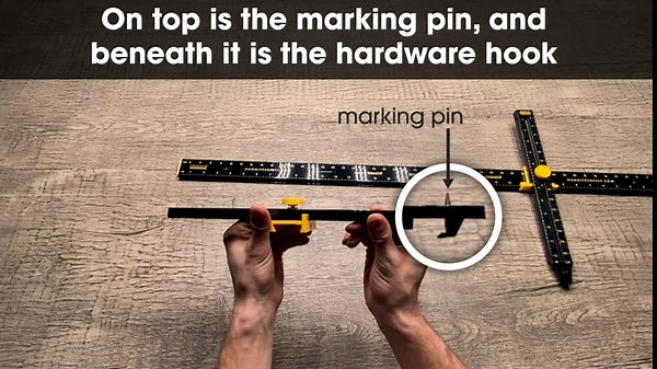 Crescent Creative Products Perfect Pro Picture Frame Wall Hanging Tool with Level, 24 inch, Black