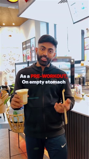 Arjun | Fitness Coach on Instagram: "Training better starts with digestion. Feed your stomach before you feed the caffeine. A small carb first can save your gut and your workout ☕🍌#gymgoals #fitnessbalance #trainsmart #fitnesstips #workout"