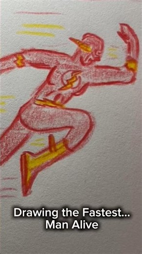 The Flash Short - Drawing a Fan Art #theflash #artshorts #drawingtheflash
