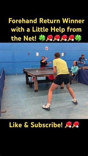 Forehand Return Winner with a Little Help from the Net! 🍀🏓🏓🏓🏓🍀