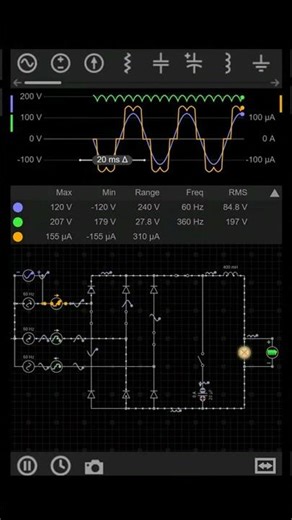 Three phase bridge diode rectifier #circuit #rectifier #education