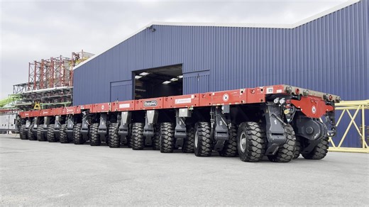 12 axle lines, one smooth ride. Heavy transport never looked this good. 🔥 #spmt #Scheuerle #HeavyTransport #heavyequipment | Adrighem Group