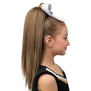 Girly Curls Straight Ponytail Cheerleader Hairpiece 16" (Brownie)