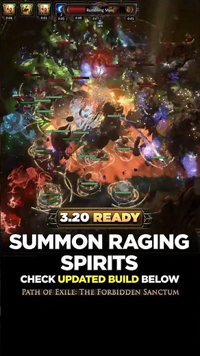 PoE 3.20 STARTER BUILDS - SRS SUMMON RAGING SPIRITS GUARDIAN| PoE Builds | #shorts #pathofexile