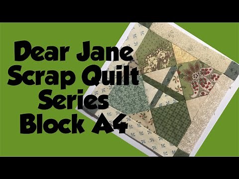 Dear Jane Scrap Quilt Series {Courtney’s Stethoscope—Block A4 } Paper Piecing with QuiltAssistant