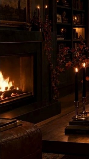 Cozy Autumn Fireplace Jazz | Crackling Fire Ambience