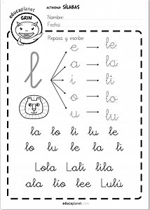 Silabas directas - 29 fichas lectoescritura GRATIS para Infantil y Primaria