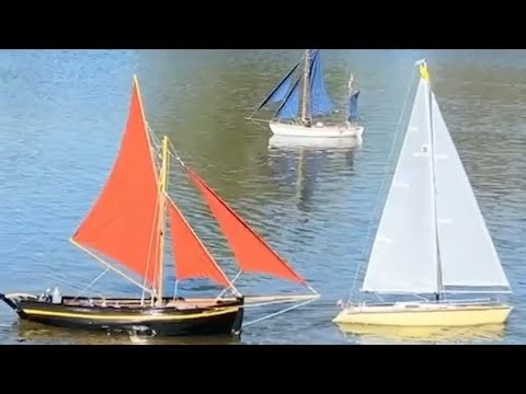 Sailboats on the pond in Herne Bay
