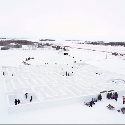 A Maze In Corn has turned into A Maze in Snow on a quest to become the world's largest snow maze! Get outside this winter and check it out for yourself to see if you can crack the code and make it through! http://www.cornmaze.ca/ | Manitoba