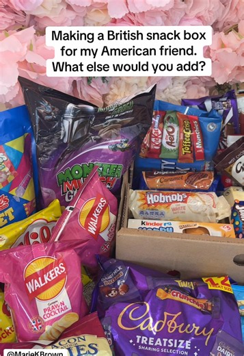 Making a British snack box for my American friend. What else would you add? #british #britishsnacks #snacks #snackbox #treats