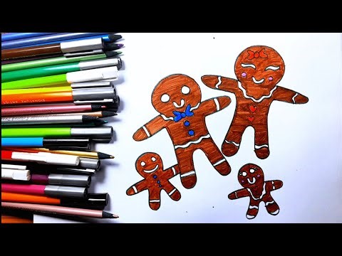 🎄 How to Draw a Gingerbread Family 🍪 Easy Kawaii Holiday Art for Beginners ✏️