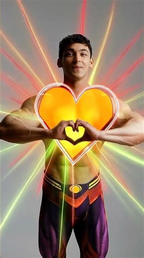 Flexing biceps in Superman-suit becomes symbol