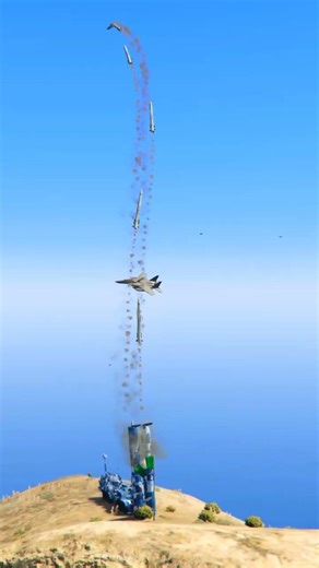 Again Warr! S-400 Vehicle 6k Missile Launcher Target Hitting By Enemy Fighter Jet in GTA-5 #short