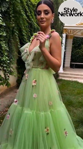 Enchanting Light Green Floral Tulle Gown | Dreamy Fairy Core Prom Dress ✨ - Style network