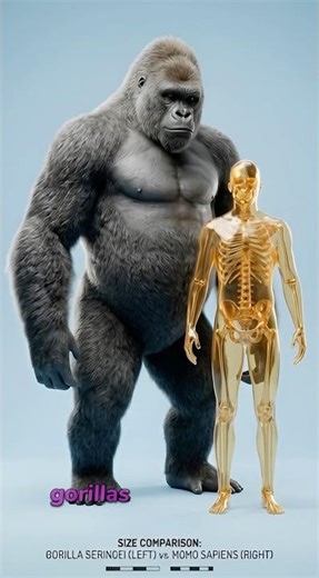 Could a Gorilla Kill a Human in One Slap?#animals #facts #gorilla