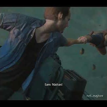 Uncharted 4 – Nathan Falls From the Jeep But Sam Saves Him | Epic Cliff Scene
