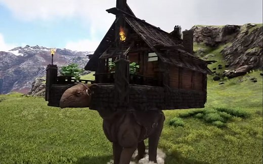 方舟生存进化_建筑_巨犀平台房子Ark Paracer Platform House (Speed Build)