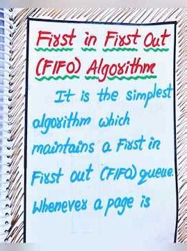 First in First Out (FIFO) Algorithm of Page Replacement Algorithms in Operating Systems