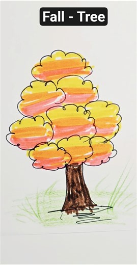 how to draw a colorful tree?