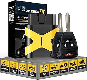 Self Programmable Car Key Fob for No Working Key/Add 2 Keys and Car Key Fob Replacement for Dodge/JEE-p/Chr-ysler with FCC: OHT692427AA (4 Button)