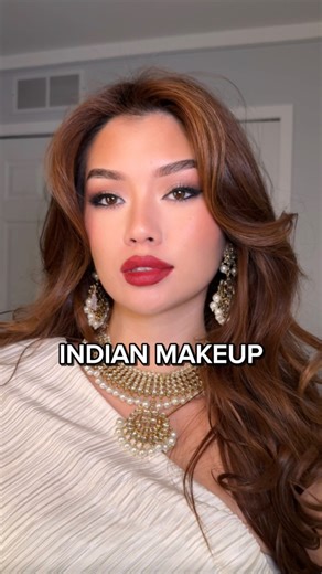 Alxandra on Instagram: "TRYING INDIAN MAKEUP 🇮🇳 90s Bollywood-inspired! this was actually so difficult for me to do for some reason LOL I got so frustrated that I almost gave up but the jewelry REALLY lifted my spirits 🥺🫶🏻 hi to my Indian/brown girlies! I see that there’s so many of you!! what country should I try next? 🫶🏻⭐️ PRODUCTS ⭐️🫶🏻 @nyxcosmetics presicion brow pencil in espresso @narsissist soft matte complete concealer in vanilla @urbandecaycosmetics 24/7 glide-on eyeliner in ze
