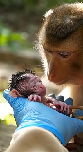 Adorable Birth of a Baby Monkey