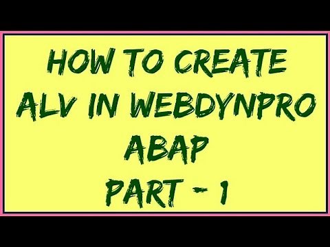 Alv in webdynpro sap abap Part 1 | SAP Webdynpro ALV tutorial 1 | Alv in webdynpro ABAP