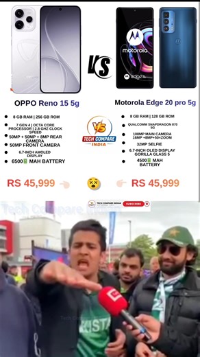 OPPO Reno 15 5G vs Motorola Edge 20 Pro 😱 कौन है असली KING?#tech #techshorts #viral #shorts