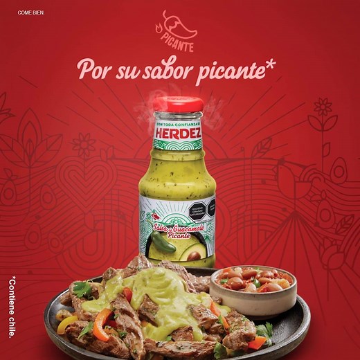 ¡Nada mejor que enchilarse con la número uno! Salsa de Guacamole Picante Herdez®, difícil no quererla. 🥰 | Herdez