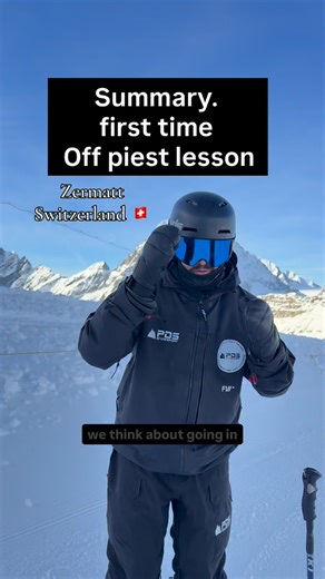 In this summary of a first time off piste lesson, I went over what are some of the differences in skiing on groomed hard snow compared to ungroomed natural snow. First your skis are going to be in the snow so your have to actively tried to keep them together, Second you have to have a bit of patience because when you put an input into the Ski, the snow is gonna need to compact before you get a reaction. third in between the terms you need to bring the skis back to the top of the snow to make an 