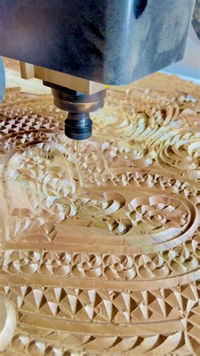 Insane 3D CNC Wood Carving | Extreme Detail Deep Carving Process #woodworking #wood #shortvideo