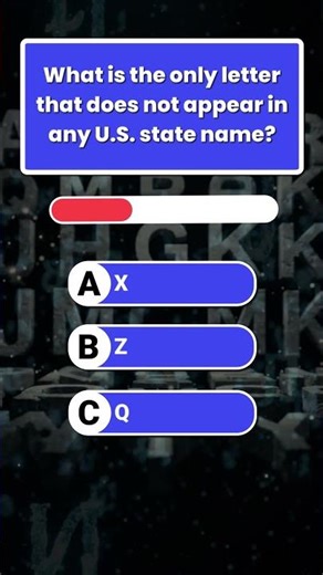 What is the only letter that does not appear in any U.S. state name?