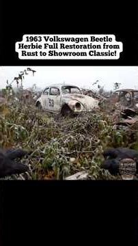 1963 Volkswagen Beetle Herbie Full Restoration from Rust to Showroom Classic! #cars #carrepair