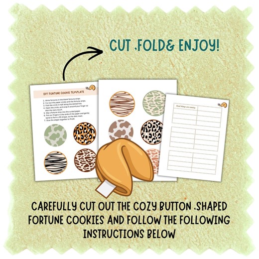 DIY Fortune Cookie Template Printable - Pattern Paper Craft-party Activity- Blank Messages Sheet-pdf - Etsy