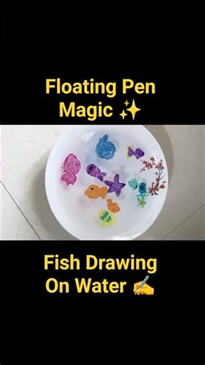 Floating Pen Magic 🖊️🐟 Fish Drawing on Water! how to draw using Floating pens
