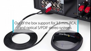 StarTech.com Bluetooth Audio Receiver with NFC - Wireless Audio - Aux BT Speaker Adapter / Converter for Home Theater or Stereo (BT2A) Black