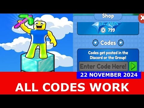 *ALL CODES* [🍀LUCK!🍀] Block Miner Simulator ROBLOX | NOVEMBER 22, 2024