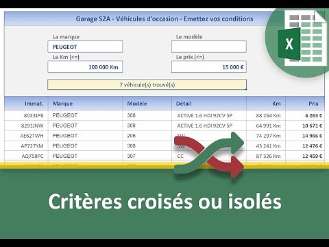 Remplir un tableau selon des critères croisés ou isolés