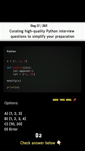 Python Interview Question | Daily Coding Quiz | Shorts ( Day 21 - Video 1 )