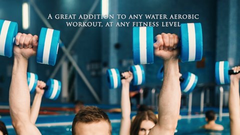 Trademark Innovations Light Weight Aquatic Exercise Dumbbells for Water Aerobics (Set of 2, Blue) BARBLS-WTR